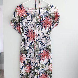 Tropical Floral Print Maternity Shift dress